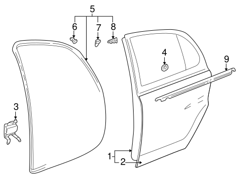 BODY/DOOR & COMPONENTS for 2000 Toyota Echo #2