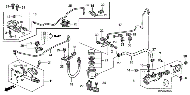Chassis/Clutch Master Cylinder for 2007 Honda ACCORD SEDAN #1
