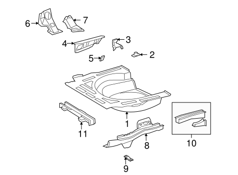 BODY/REAR FLOOR & RAILS for 2013 Toyota Corolla #2