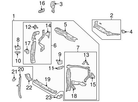 BODY/RADIATOR SUPPORT for 2009 Toyota Highlander #1