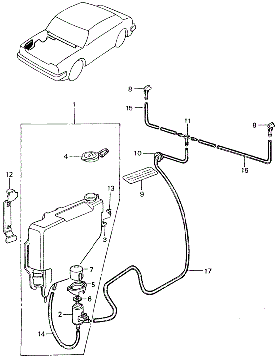 ELECTRICAL / EXHAUST / HEATER / FUEL/FRONT WINDSHIELD WASHER for 1982 Honda CIVIC SEDAN #1