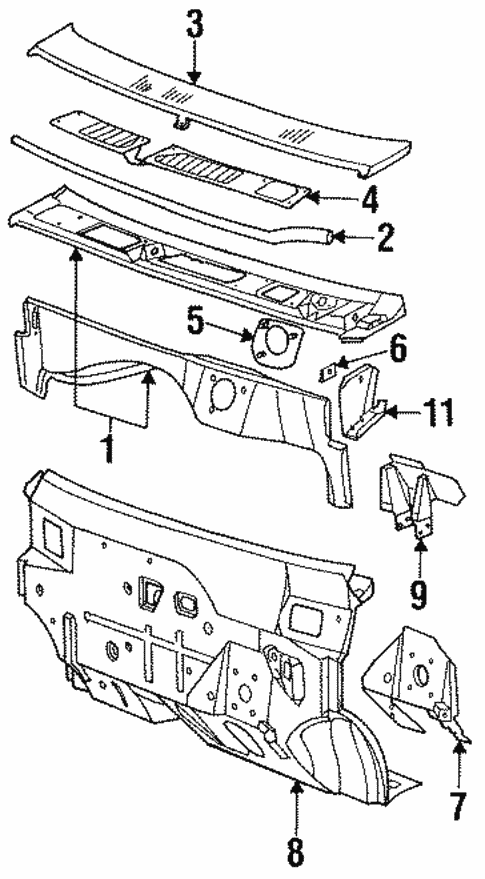 Cowl for 1993 Chrysler Town & Country #0