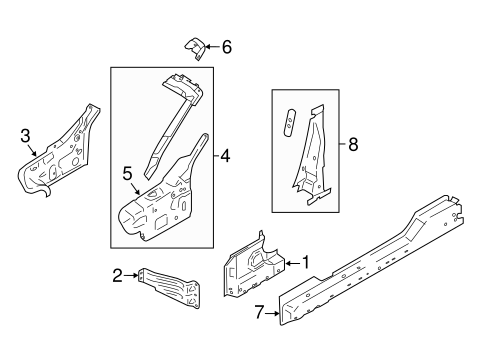 Mustang HINGE PILLAR