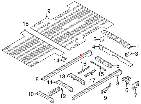 Body/Rear Floor & Rails for 2015 Ford Transit-350 HD #4