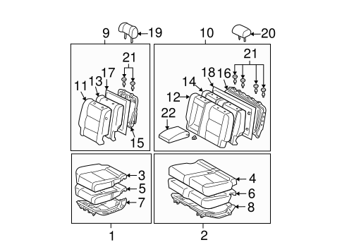 Body/Rear Seat Components for 2004 Toyota Tundra #1