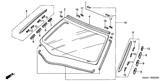 BODY / AIR CONDITIONING/FRONT WINDSHIELD for 2001 Honda CIVIC SEDAN #1