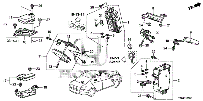 Electrical/Exhaust/Heater/Fuel/Control Unit (Cabin) (1) for 2009 Honda ACCORD SEDAN #1