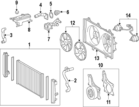 COOLING SYSTEM/RADIATOR & COMPONENTS for 2014 Scion tC #2