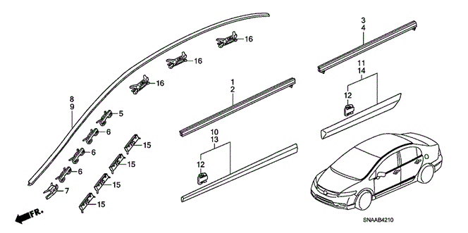 INTERIOR / BUMPER/MOLDING for 2009 Honda CIVIC SEDAN #1