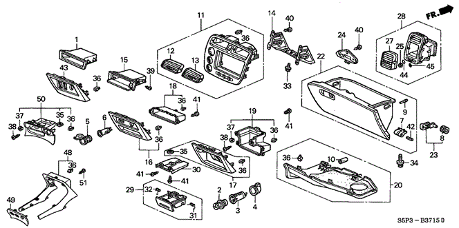 INTERIOR / BUMPER/INSTRUMENT PANEL GARNISH (PASSENGER SIDE) for 2004 Honda CIVIC COUPE #1