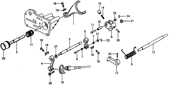 TRANSMISSION - HONDAMATIC/HMT SHIFT LEVER SHAFT for 1978 Honda CIVIC 1200 HATCHBACK #1
