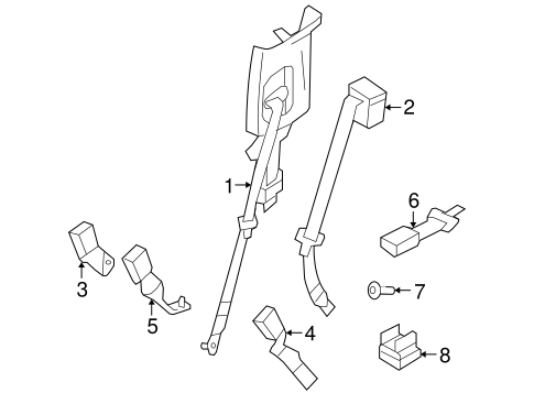 Electrical/Rear Seat Belts for 2007 Ford Explorer #2