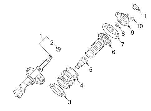 FRONT SUSPENSION/STRUTS & COMPONENTS for 2005 Toyota Matrix #2