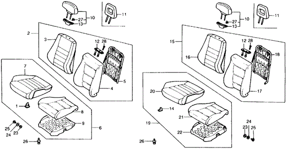 INTERIOR / BUMPER/FRONT SEAT for 1991 Honda CIVIC HATCHBACK #1