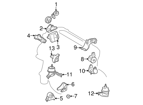 ENGINE/ENGINE & TRANS MOUNTING for 2005 Toyota Highlander #1