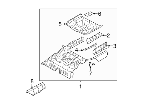 Rear Floor & Rails for 2005 Mercury Montego #0