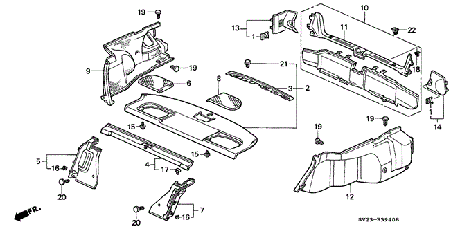 INTERIOR / BUMPER/REAR TRAY - REAR PANEL for 1996 Honda ACCORD COUPE #1