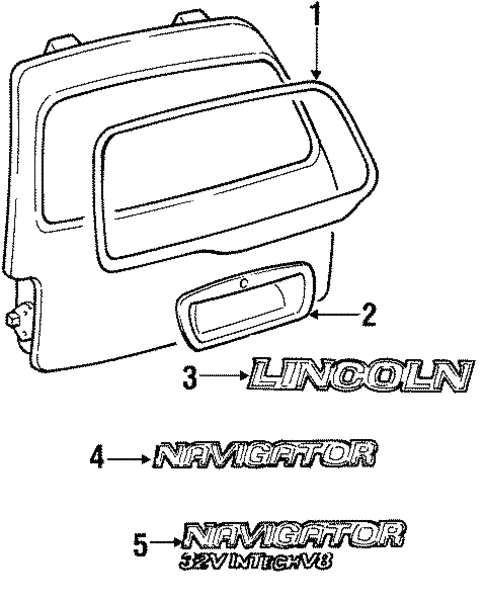 Exterior Trim - Lift Gate for 2001 Lincoln Navigator #0