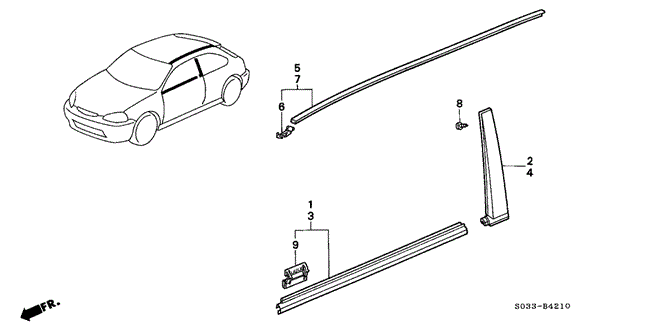 INTERIOR / BUMPER/MOLDING for 1996 Honda CIVIC HATCHBACK #1