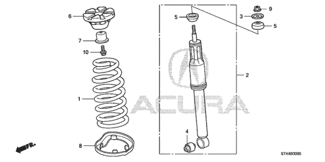 Rear Shock Absorber for 2008 Acura RDX #0