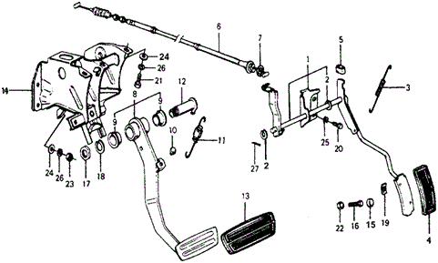 CHASSIS/HMT PEDAL for 1978 Honda ACCORD HATCHBACK #1
