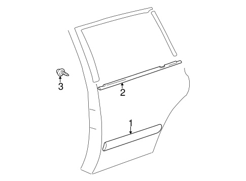 BODY/EXTERIOR TRIM - REAR DOOR for 2003 Toyota Highlander #1