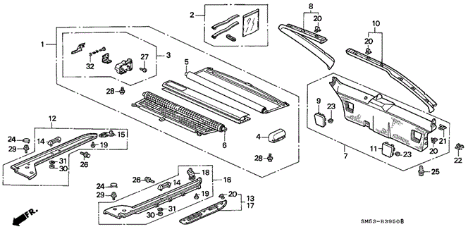 INTERIOR / BUMPER/REAR TRAY - SIDE LINING for 1993 Honda ACCORD 5-DOOR #1