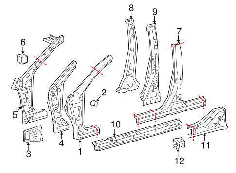 BODY/HINGE PILLAR for 2009 Toyota Camry #1