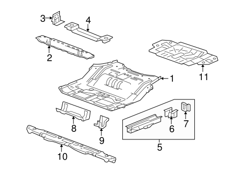 Vue REAR FLOOR & RAILS