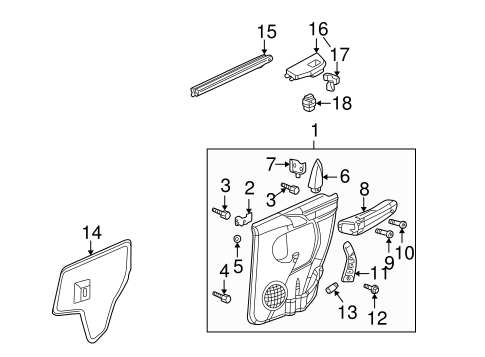 Aztek INTERIOR TRIM - REAR DOOR
