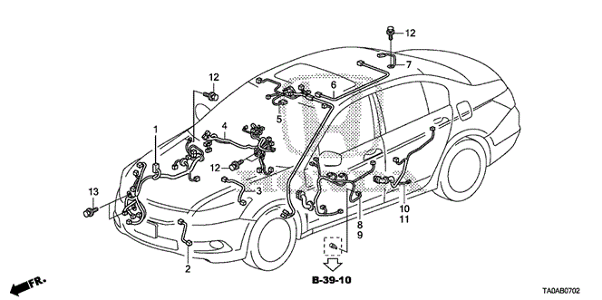 Electrical/Exhaust/Heater/Fuel/Wire Harness (3) for 2012 Honda ACCORD SEDAN #1