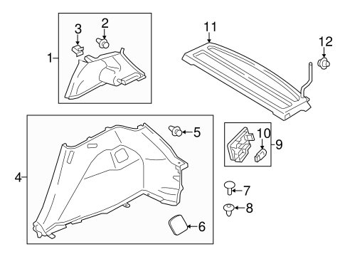 Interior Trim - Quarter Panels for 2015 Mitsubishi Mirage #0