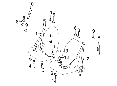 ELECTRICAL/FRONT SEAT BELTS for 2001 Toyota Prius #1