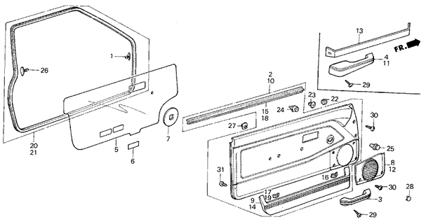 INTERIOR / BUMPER/FRONT DOOR LINING 3DR for 1984 Honda CIVIC HATCHBACK #1