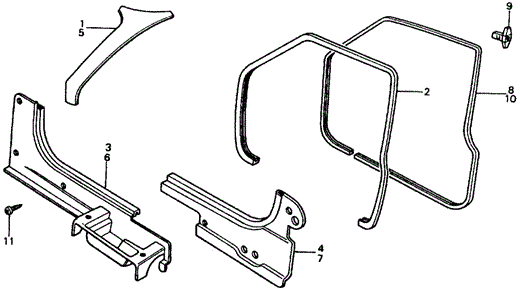 INTERIOR / BUMPER/DOOR OPENING TRIM for 1977 Honda CIVIC 1200 COUPE #1