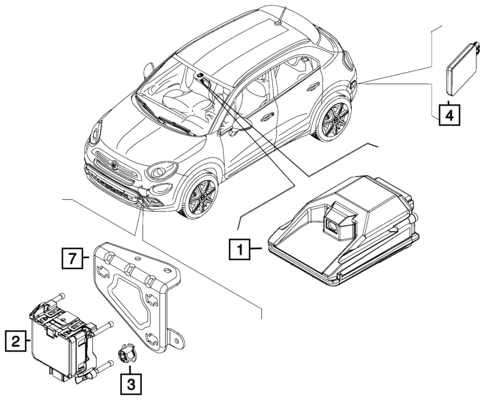 Keys, Modules and Engine Controllers for 2016 Fiat 500X #2