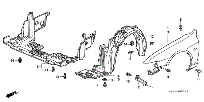 BODY / AIR CONDITIONING/FRONT FENDER for 2001 Honda ACCORD COUPE #1