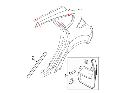 Focus EXTERIOR TRIM - QUARTER PANEL