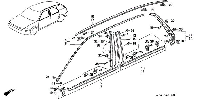 INTERIOR / BUMPER/MOLDING for 1993 Honda ACCORD 5-DOOR #1