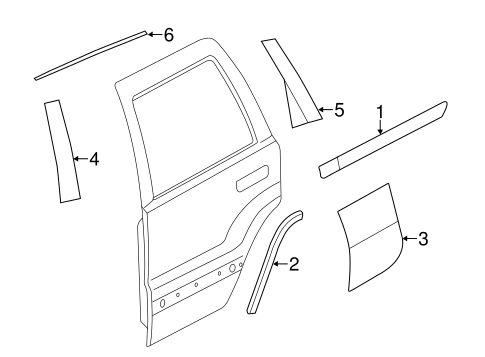 Grand Cherokee EXTERIOR TRIM - REAR DOOR