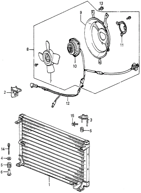 BODY / AIR CONDITIONING/A/C CONDENSER (DENSO) for 1985 Honda ACCORD HATCHBACK #1