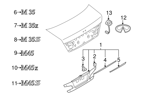 Exterior Trim - Trunk for 2006 Infiniti M35 #0