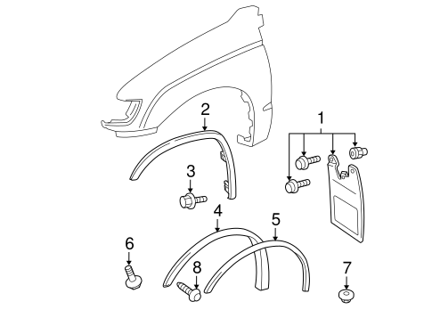 BODY/EXTERIOR TRIM - FENDER for 1998 Toyota Tacoma #1