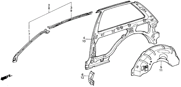 Inner Panel 3DR for 1987 Honda Civic #0