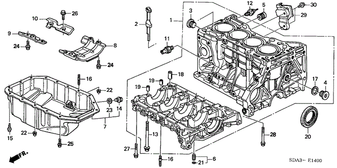 ENGINE/CYLINDER BLOCK - OIL PAN (L4) for 2005 Honda ACCORD SEDAN #1