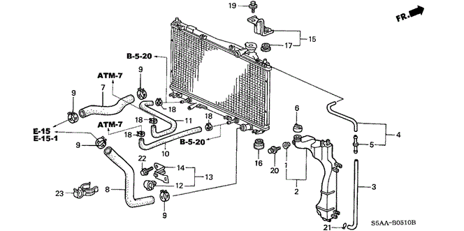ELECTRICAL / EXHAUST / HEATER / FUEL/RADIATOR HOSE - RESERVE TANK for 2004 Honda CIVIC SEDAN #1