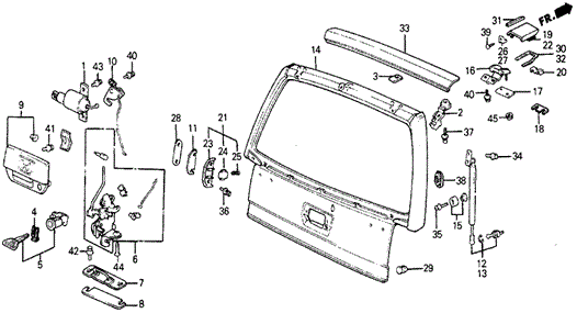 BODY / AIR CONDITIONING/TAILGATE for 1987 Honda CIVIC 5-DOOR #1