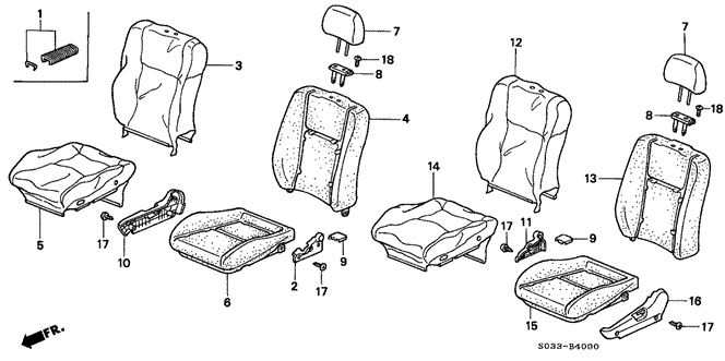 INTERIOR / BUMPER/FRONT SEAT for 1996 Honda CIVIC HATCHBACK #1
