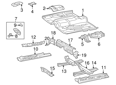 Body/Floor & Rails for 2002 Toyota Solara #1