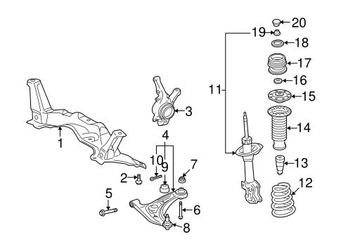 FRONT SUSPENSION/SUSPENSION COMPONENTS for 2009 Toyota Yaris #1